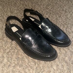 Dolce Vita black crinkled pleather flats